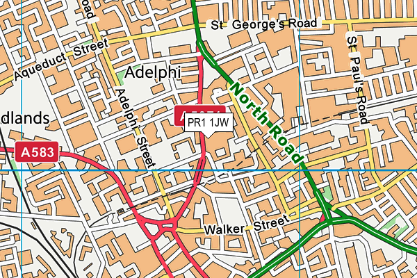 PR1 1JW map - OS VectorMap District (Ordnance Survey) PR1 1JW map - OS VectorMap District (Ordnance Survey)