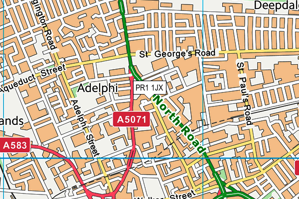 PR1 1JX map - OS VectorMap District (Ordnance Survey) PR1 1JX map - OS VectorMap District (Ordnance Survey)
