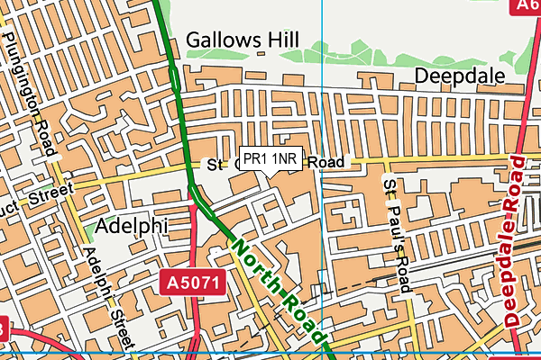 PR1 1NR map - OS VectorMap District (Ordnance Survey) PR1 1NR map - OS VectorMap District (Ordnance Survey)
