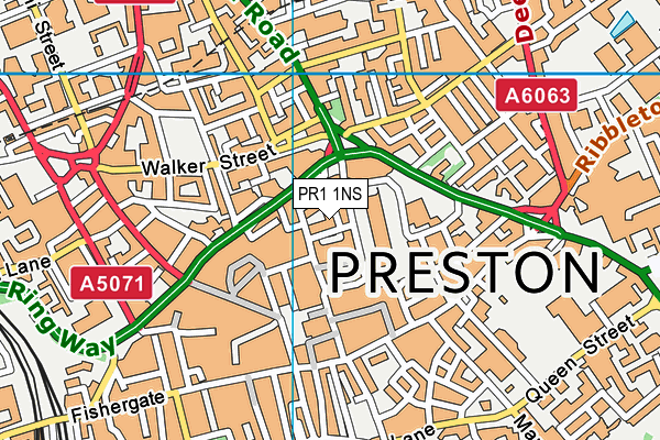 PR1 1NS map - OS VectorMap District (Ordnance Survey) PR1 1NS map - OS VectorMap District (Ordnance Survey)