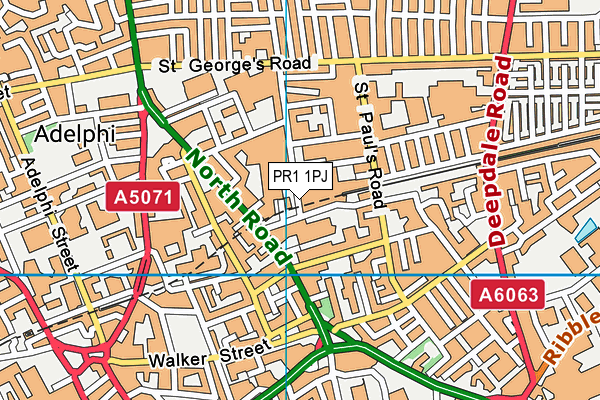 PR1 1PJ map - OS VectorMap District (Ordnance Survey) PR1 1PJ map - OS VectorMap District (Ordnance Survey)