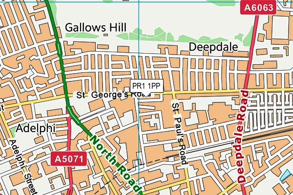 PR1 1PP map - OS VectorMap District (Ordnance Survey) PR1 1PP map - OS VectorMap District (Ordnance Survey)