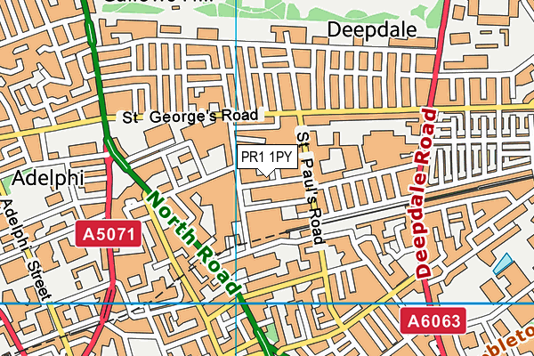 PR1 1PY map - OS VectorMap District (Ordnance Survey) PR1 1PY map - OS VectorMap District (Ordnance Survey)