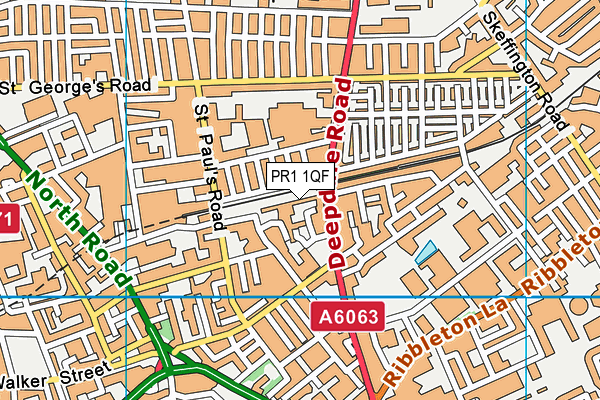PR1 1QF map - OS VectorMap District (Ordnance Survey) PR1 1QF map - OS VectorMap District (Ordnance Survey)