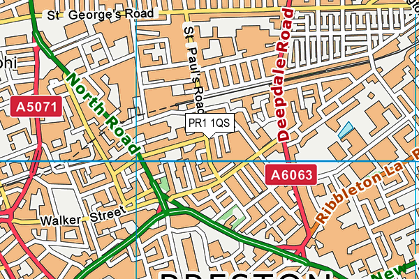 PR1 1QS map - OS VectorMap District (Ordnance Survey) PR1 1QS map - OS VectorMap District (Ordnance Survey)