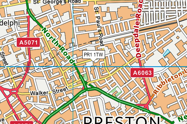PR1 1TW map - OS VectorMap District (Ordnance Survey) PR1 1TW map - OS VectorMap District (Ordnance Survey)