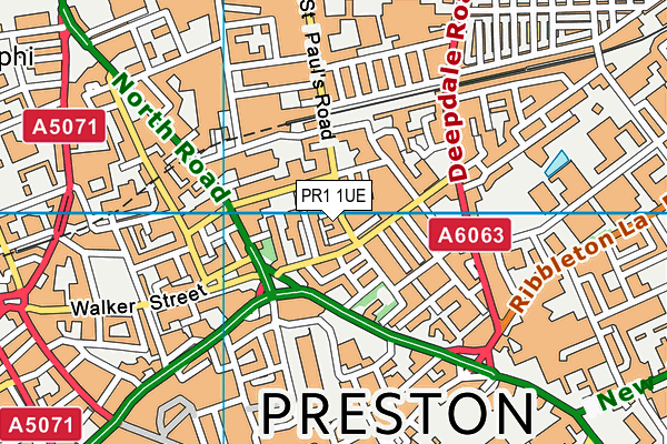 PR1 1UE map - OS VectorMap District (Ordnance Survey) PR1 1UE map - OS VectorMap District (Ordnance Survey)