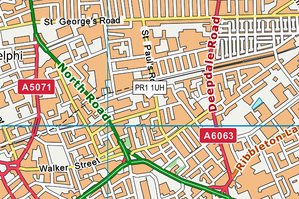 PR1 1UH map - OS VectorMap District (Ordnance Survey) PR1 1UH map - OS VectorMap District (Ordnance Survey)