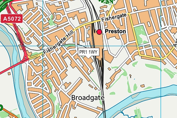 PR1 1WY map - OS VectorMap District (Ordnance Survey) PR1 1WY map - OS VectorMap District (Ordnance Survey)