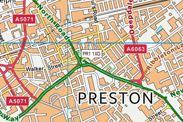PR1 1XD map - OS VectorMap District (Ordnance Survey)