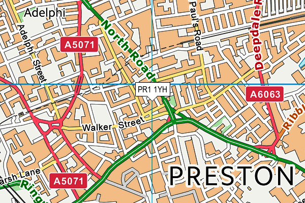 PR1 1YH map - OS VectorMap District (Ordnance Survey) PR1 1YH map - OS VectorMap District (Ordnance Survey)