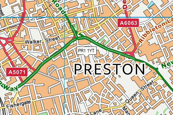 PR1 1YT map - OS VectorMap District (Ordnance Survey) PR1 1YT map - OS VectorMap District (Ordnance Survey)