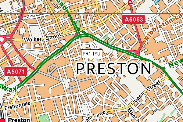 PR1 1YU map - OS VectorMap District (Ordnance Survey) PR1 1YU map - OS VectorMap District (Ordnance Survey)