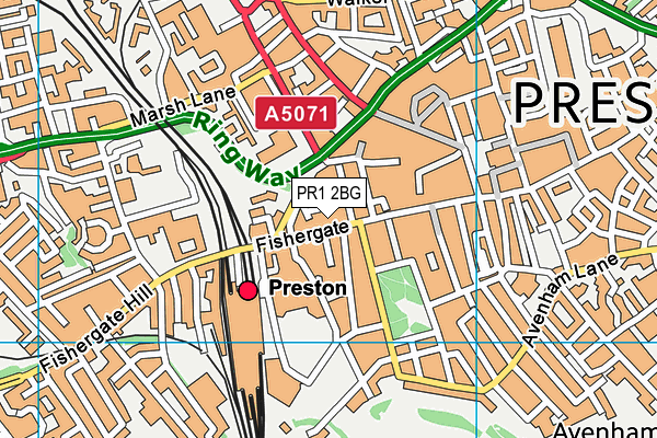 PR1 2BG map - OS VectorMap District (Ordnance Survey) PR1 2BG map - OS VectorMap District (Ordnance Survey)