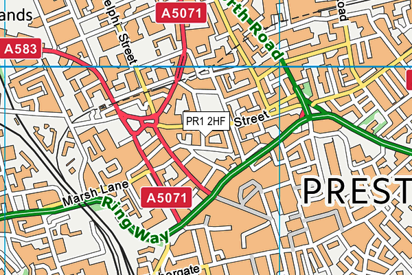 PR1 2HF map - OS VectorMap District (Ordnance Survey) PR1 2HF map - OS VectorMap District (Ordnance Survey)