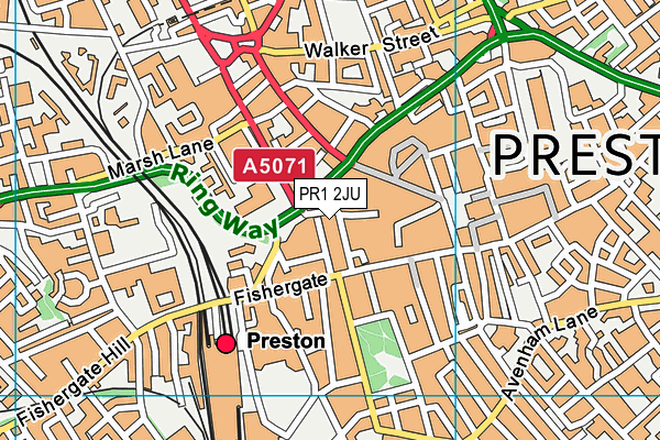 PR1 2JU map - OS VectorMap District (Ordnance Survey) PR1 2JU map - OS VectorMap District (Ordnance Survey)