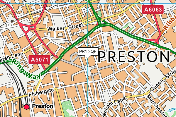 PR1 2QE map - OS VectorMap District (Ordnance Survey) PR1 2QE map - OS VectorMap District (Ordnance Survey)