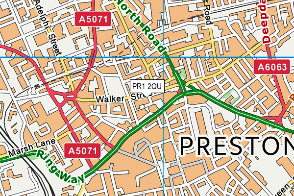 PR1 2QU map - OS VectorMap District (Ordnance Survey) PR1 2QU map - OS VectorMap District (Ordnance Survey)