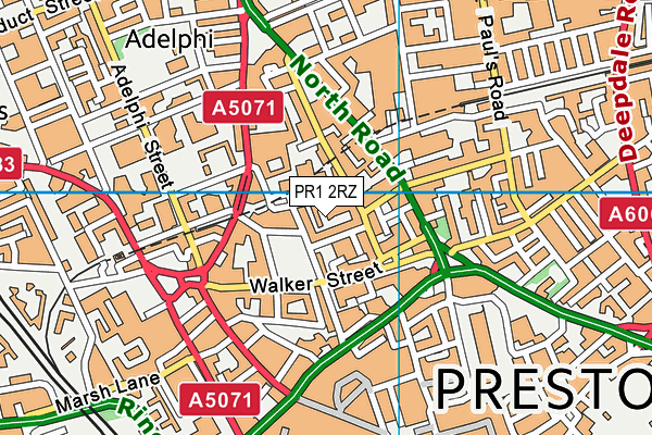 PR1 2RZ map - OS VectorMap District (Ordnance Survey) PR1 2RZ map - OS VectorMap District (Ordnance Survey)