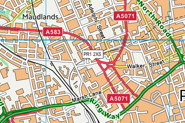 PR1 2XS map - OS VectorMap District (Ordnance Survey) PR1 2XS map - OS VectorMap District (Ordnance Survey)