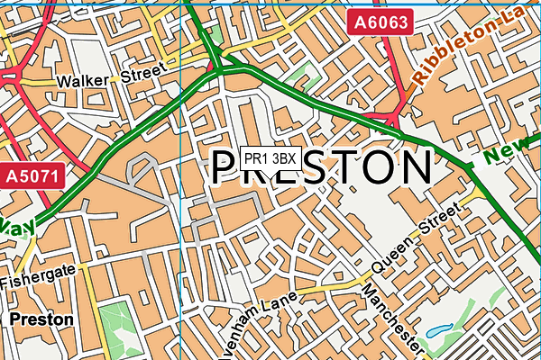 PR1 3BX map - OS VectorMap District (Ordnance Survey) PR1 3BX map - OS VectorMap District (Ordnance Survey)
