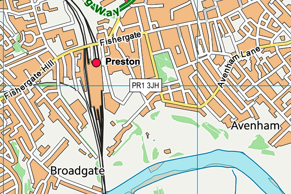 PR1 3JH map - OS VectorMap District (Ordnance Survey) PR1 3JH map - OS VectorMap District (Ordnance Survey)
