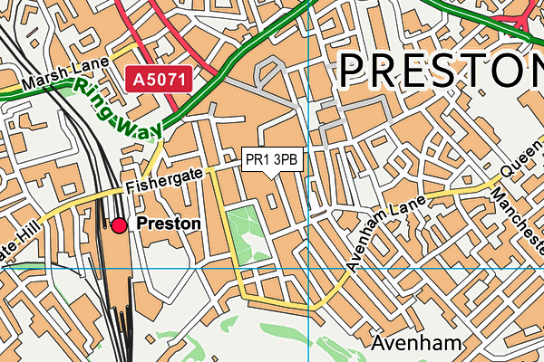 PR1 3PB map - OS VectorMap District (Ordnance Survey) PR1 3PB map - OS VectorMap District (Ordnance Survey)