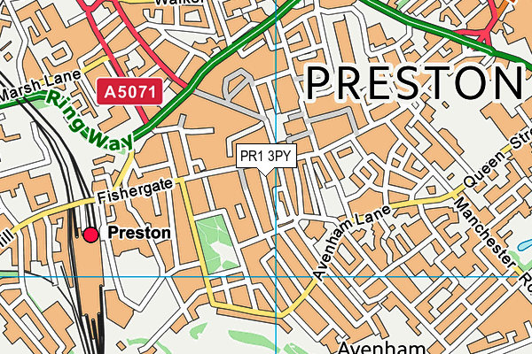 PR1 3PY map - OS VectorMap District (Ordnance Survey) PR1 3PY map - OS VectorMap District (Ordnance Survey)