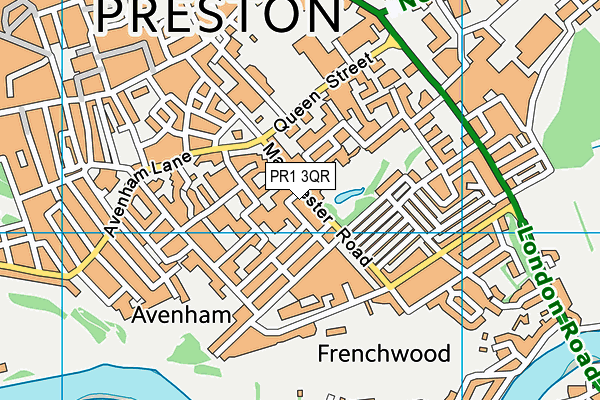 PR1 3QR map - OS VectorMap District (Ordnance Survey) PR1 3QR map - OS VectorMap District (Ordnance Survey)