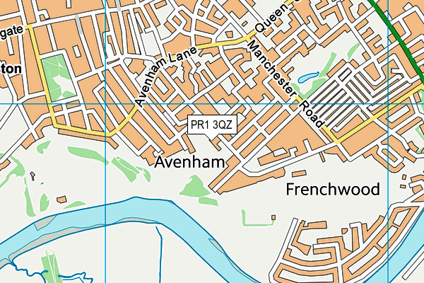 PR1 3QZ map - OS VectorMap District (Ordnance Survey) PR1 3QZ map - OS VectorMap District (Ordnance Survey)