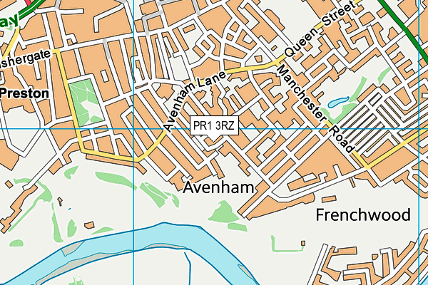 PR1 3RZ map - OS VectorMap District (Ordnance Survey) PR1 3RZ map - OS VectorMap District (Ordnance Survey)