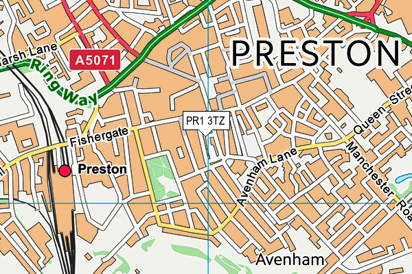 PR1 3TZ map - OS VectorMap District (Ordnance Survey) PR1 3TZ map - OS VectorMap District (Ordnance Survey)
