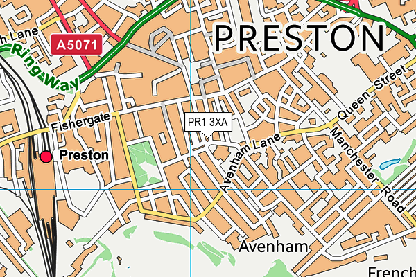 PR1 3XA map - OS VectorMap District (Ordnance Survey) PR1 3XA map - OS VectorMap District (Ordnance Survey)