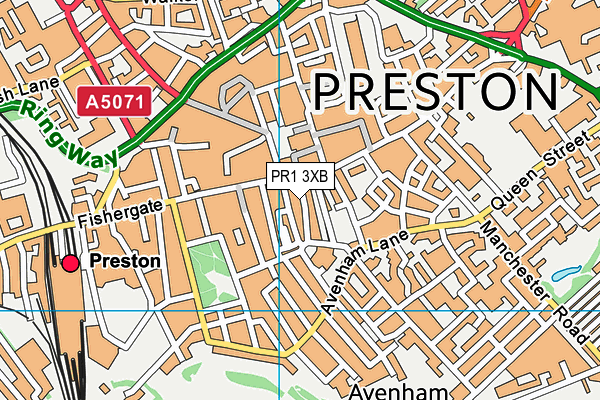 PR1 3XB map - OS VectorMap District (Ordnance Survey) PR1 3XB map - OS VectorMap District (Ordnance Survey)