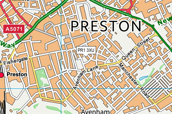 PR1 3XU map - OS VectorMap District (Ordnance Survey) PR1 3XU map - OS VectorMap District (Ordnance Survey)