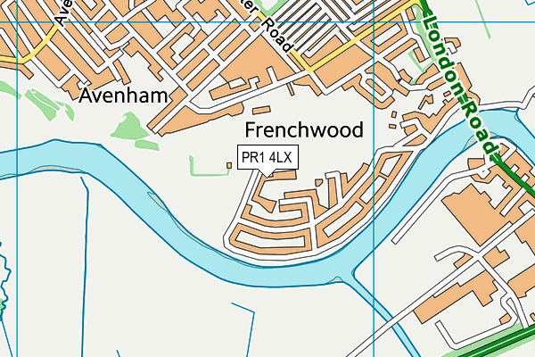 PR1 4LX map - OS VectorMap District (Ordnance Survey) PR1 4LX map - OS VectorMap District (Ordnance Survey)