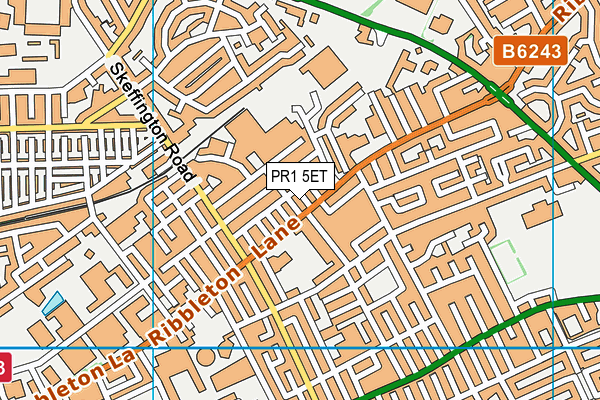 PR1 5ET map - OS VectorMap District (Ordnance Survey) PR1 5ET map - OS VectorMap District (Ordnance Survey)