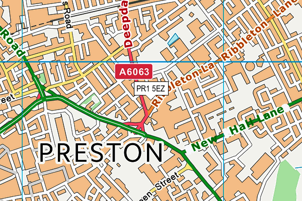 PR1 5EZ map - OS VectorMap District (Ordnance Survey)