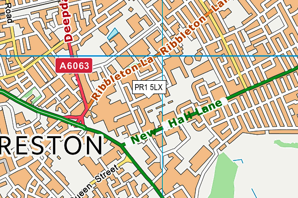 PR1 5LX map - OS VectorMap District (Ordnance Survey) PR1 5LX map - OS VectorMap District (Ordnance Survey)
