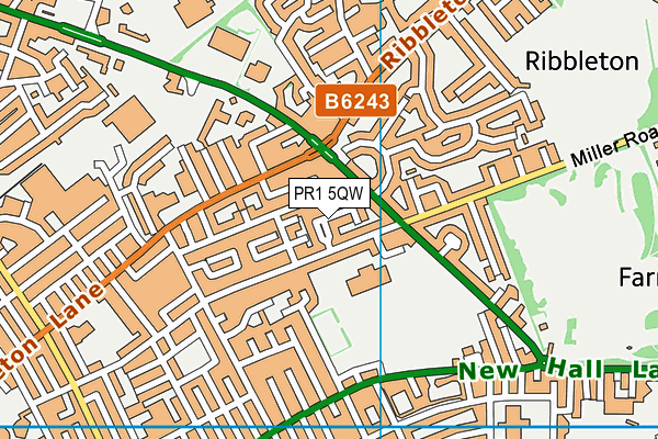 PR1 5QW map - OS VectorMap District (Ordnance Survey) PR1 5QW map - OS VectorMap District (Ordnance Survey)