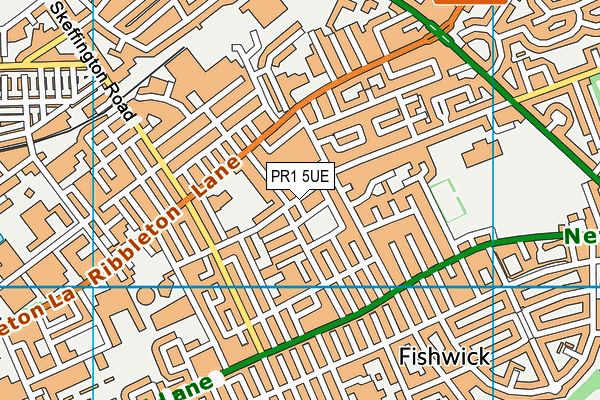 PR1 5UE map - OS VectorMap District (Ordnance Survey) PR1 5UE map - OS VectorMap District (Ordnance Survey)