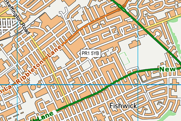PR1 5YB map - OS VectorMap District (Ordnance Survey) PR1 5YB map - OS VectorMap District (Ordnance Survey)