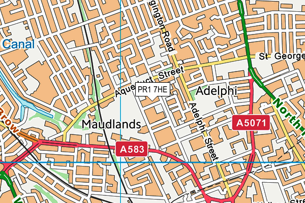 PR1 7HE map - OS VectorMap District (Ordnance Survey) PR1 7HE map - OS VectorMap District (Ordnance Survey)