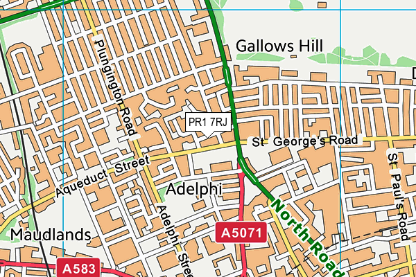 PR1 7RJ map - OS VectorMap District (Ordnance Survey) PR1 7RJ map - OS VectorMap District (Ordnance Survey)
