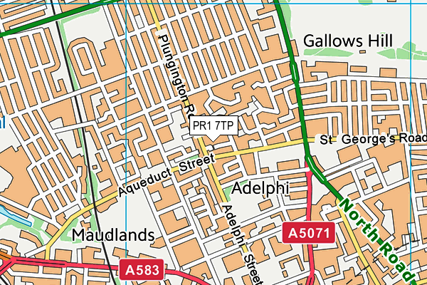 PR1 7TP map - OS VectorMap District (Ordnance Survey) PR1 7TP map - OS VectorMap District (Ordnance Survey)