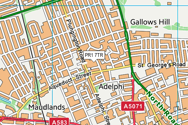 PR1 7TR map - OS VectorMap District (Ordnance Survey) PR1 7TR map - OS VectorMap District (Ordnance Survey)