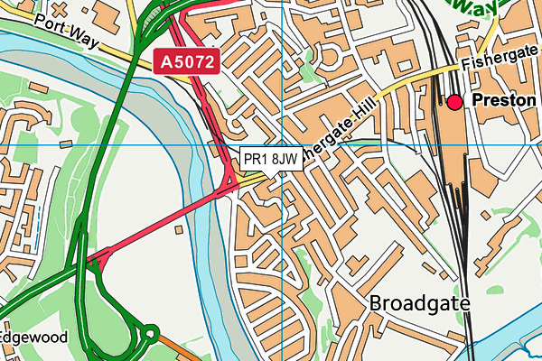 PR1 8JW map - OS VectorMap District (Ordnance Survey) PR1 8JW map - OS VectorMap District (Ordnance Survey)