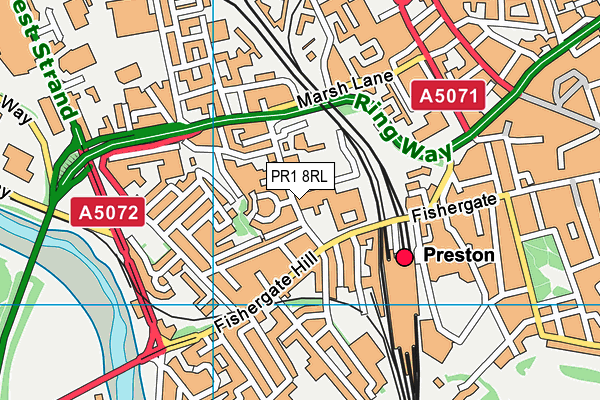 PR1 8RL map - OS VectorMap District (Ordnance Survey) PR1 8RL map - OS VectorMap District (Ordnance Survey)