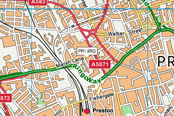 PR1 8RQ map - OS VectorMap District (Ordnance Survey) PR1 8RQ map - OS VectorMap District (Ordnance Survey)