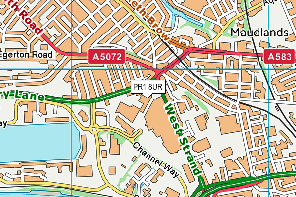 PR1 8UR map - OS VectorMap District (Ordnance Survey) PR1 8UR map - OS VectorMap District (Ordnance Survey)